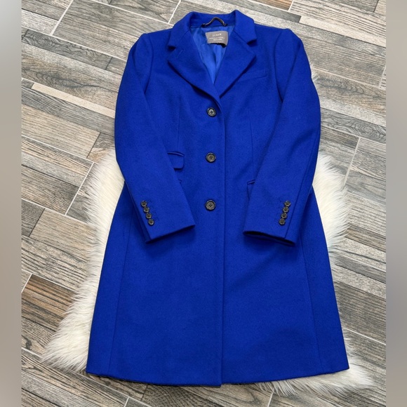 J. Crew Nello Gori Single Breasted Italian Wool Peacoat in Cobalt Blue - Picture 4 of 13